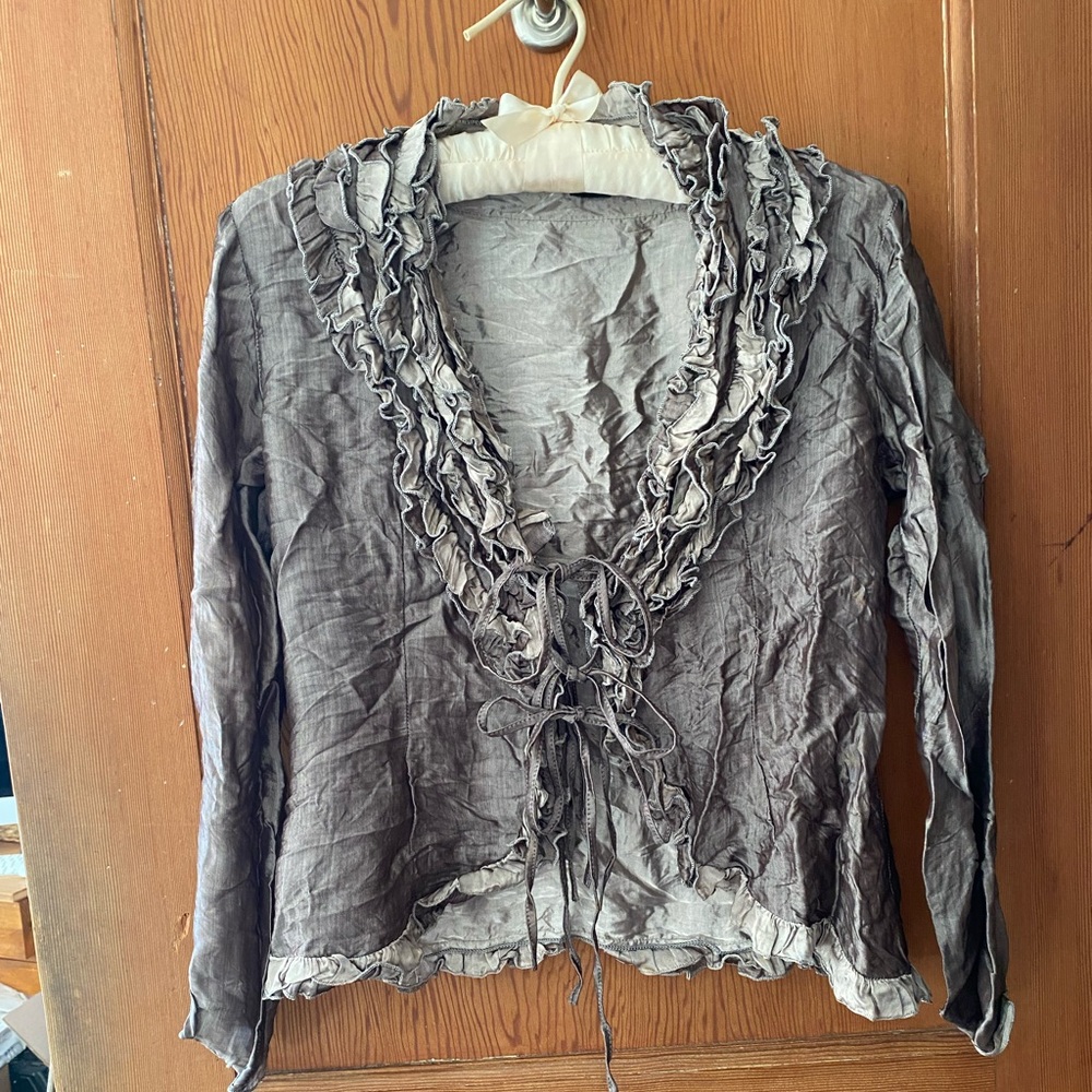 Silvery boho silk jacket